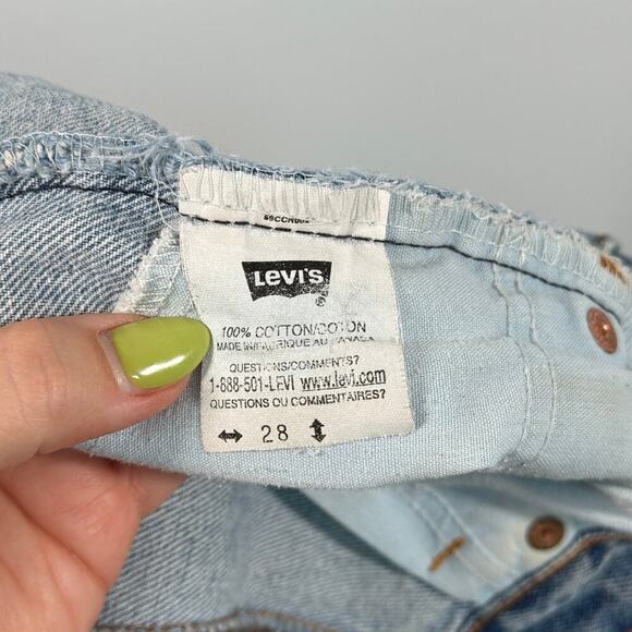 Vintage Levi’s Orange Tab Shorts 28 90s Distressed High Rise Denim Cutoffs - Picture 6 of 6